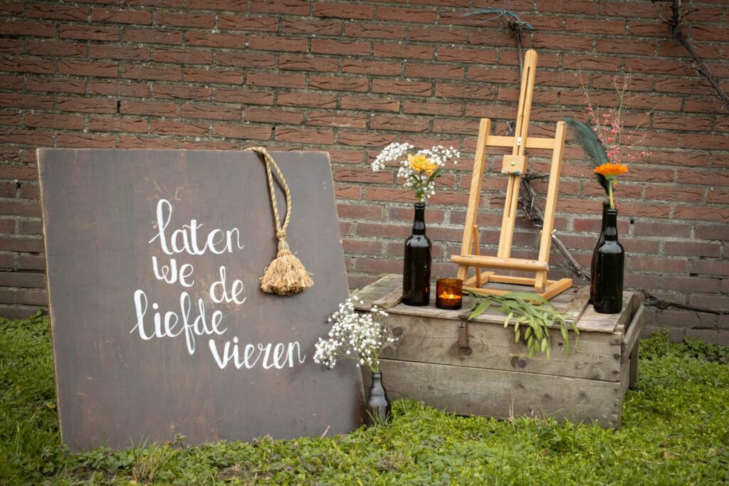 Welkomstbord Hout – Laten we de liefde vieren foto 2