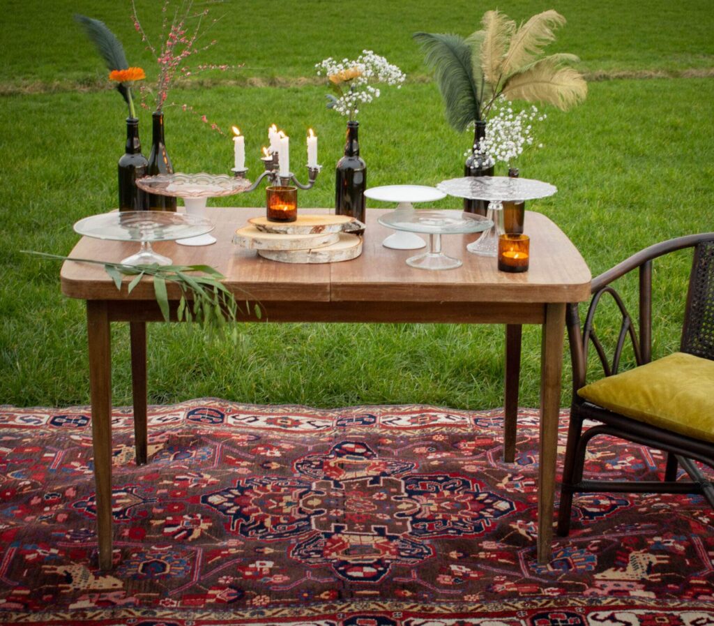 Vintage tapijt – Roos foto 2